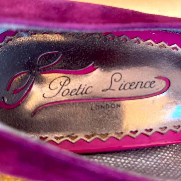 Poetic License Shoes Poetic License Cute Color Blocked Purple Teal Soft Suede Mary Jane